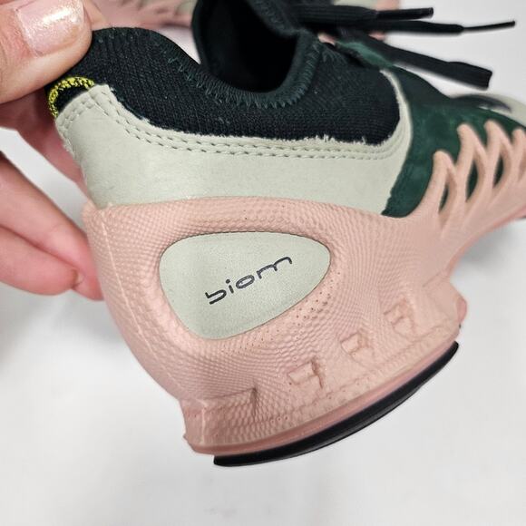 Ecco Biom Green and Pink Sneakers - Picture 9 of 11